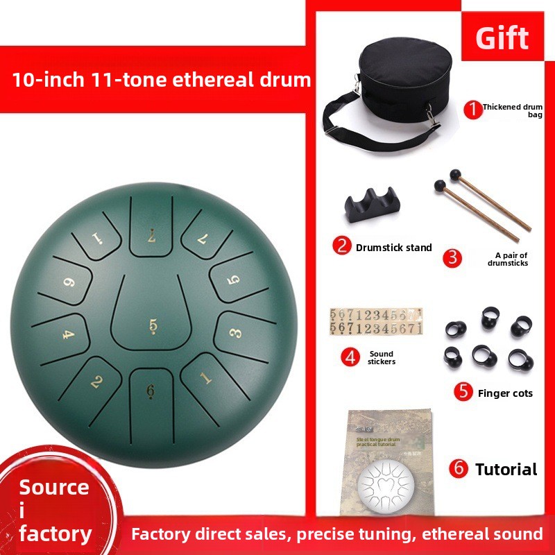 Musical Instrument With Hand - Drum Lidah Baja Profesional 10 Inci