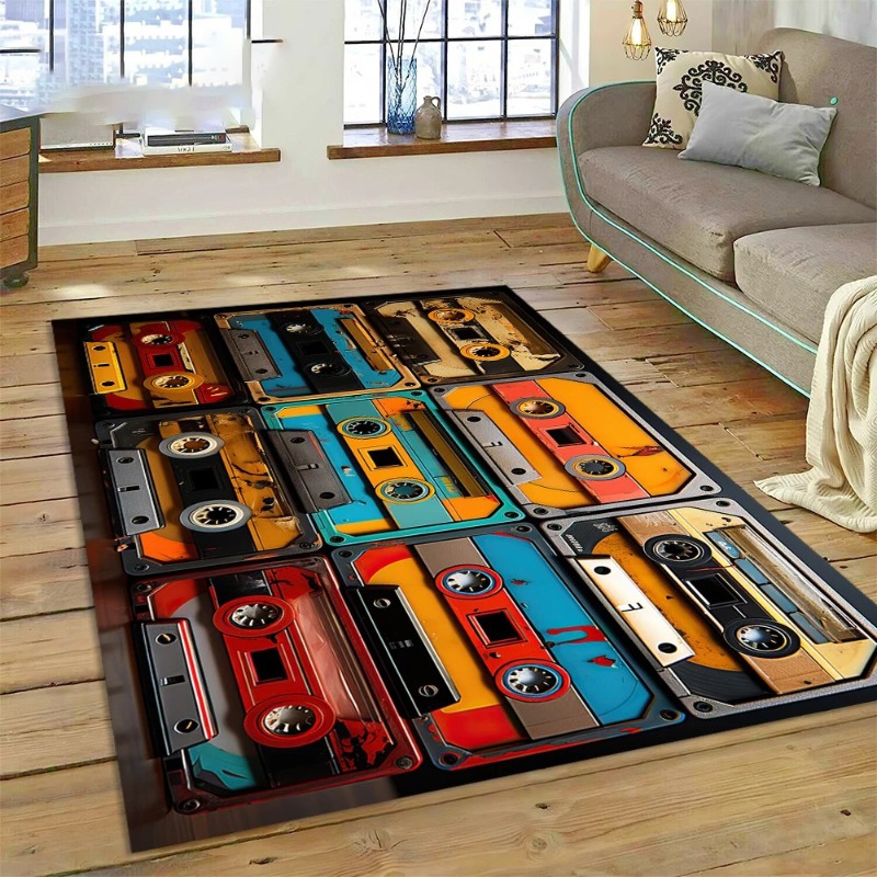 Musical Instrument A Recorder - Karpet/Alas Lantai Motif Kaset Musik, Perekam