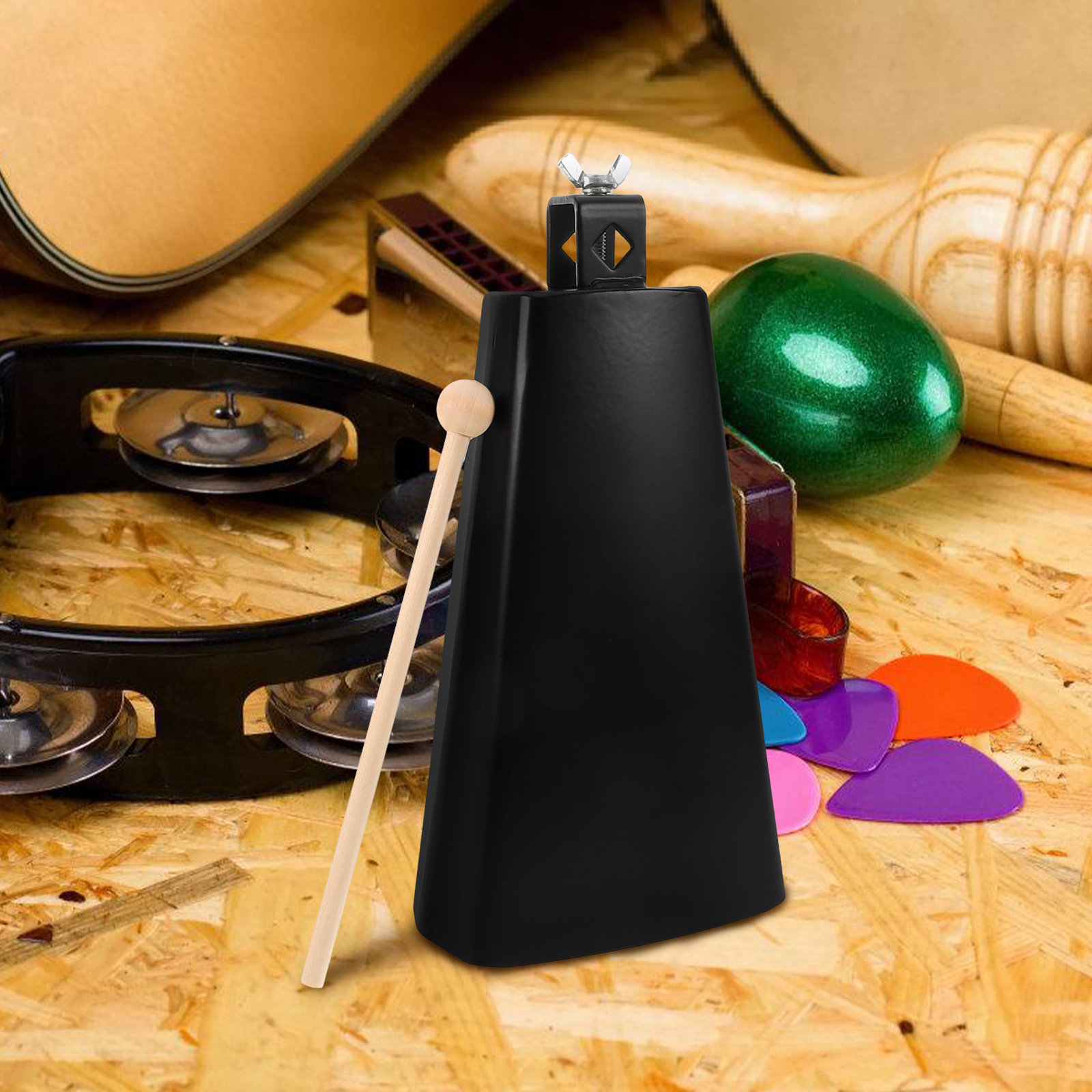 1 Set Instrumen Cowbell Logam  - Musical Instrument With Hand ulasan dan harga