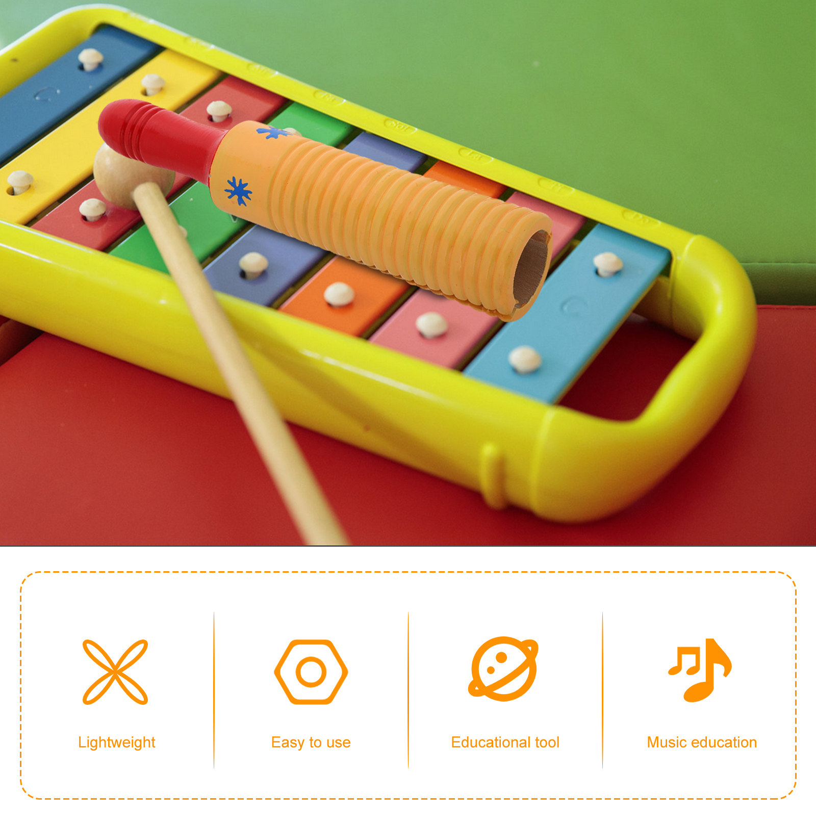 Instrumen Guiro Kayu Montessor - Musical Instrument For Babies ulasan dan harga