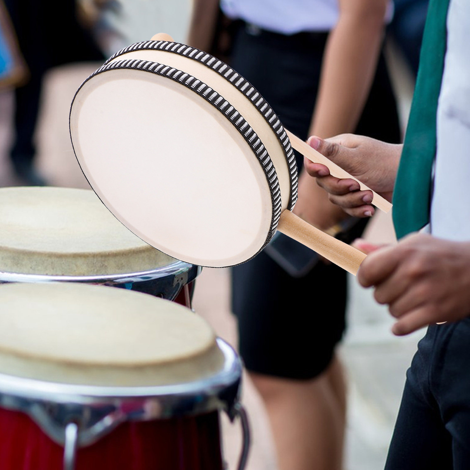 1Set Drum Tangan Kayu, Instrum - Musical Instrument With Hand ulasan dan harga