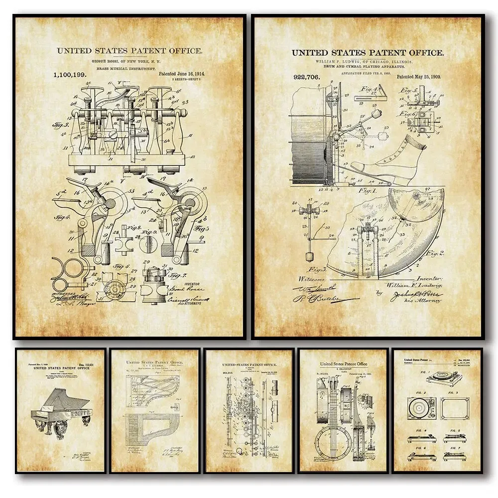 Lukisan Kanvas Poster Seni Din - Musical Instrument Videos ulasan dan harga
