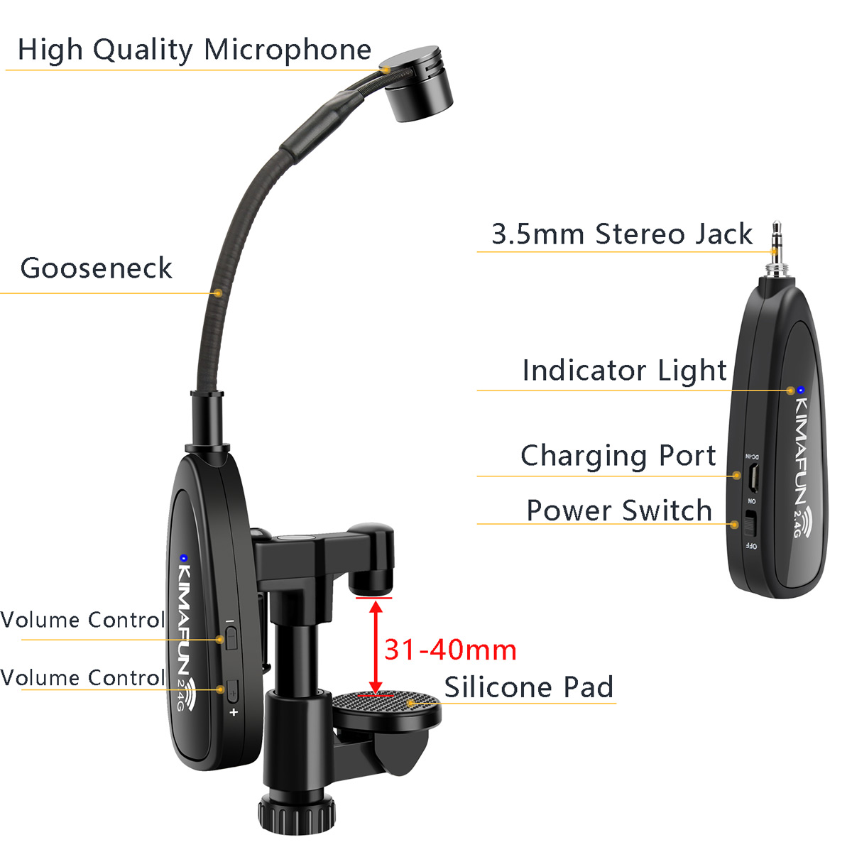Kimofun mikrofon nirkabel 2.4G - Musical Instrument Videos ulasan dan harga